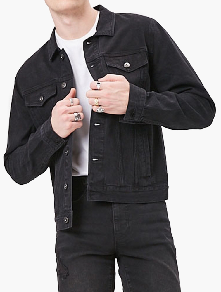 Forever 21 black denim jacket online